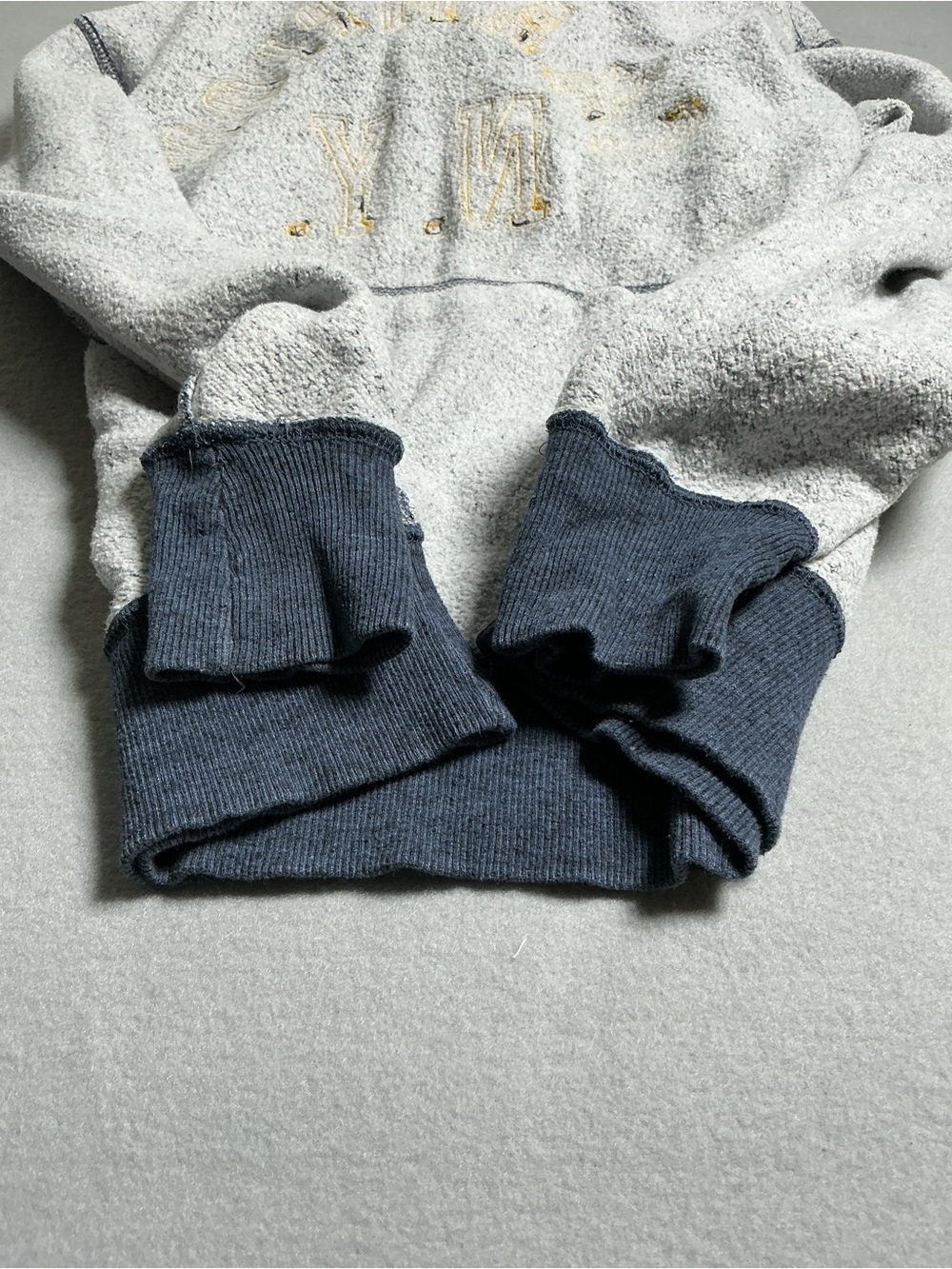 Champion Men’s Hoodie Size Small N.Y. Spellout  Blue Gold Pullover Sweatshirt - Picture 14 of 16